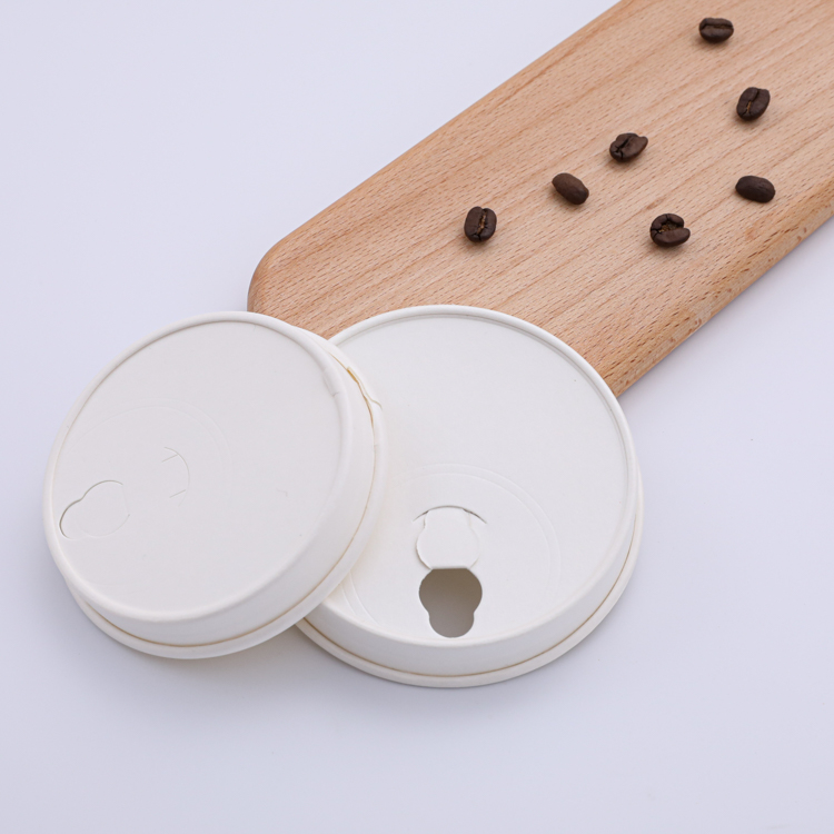 White leakproof paper lids for cups