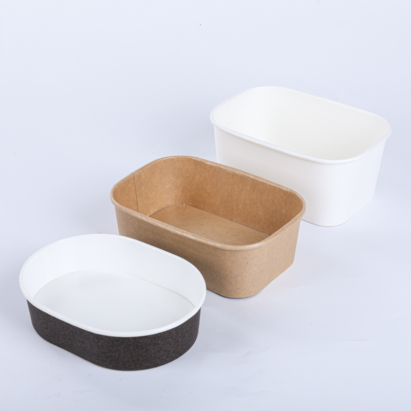 Disposable paper serving bowls with lids