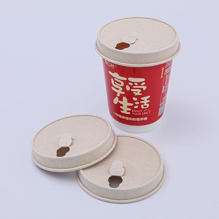 White brown biodegradable coffee cup lids