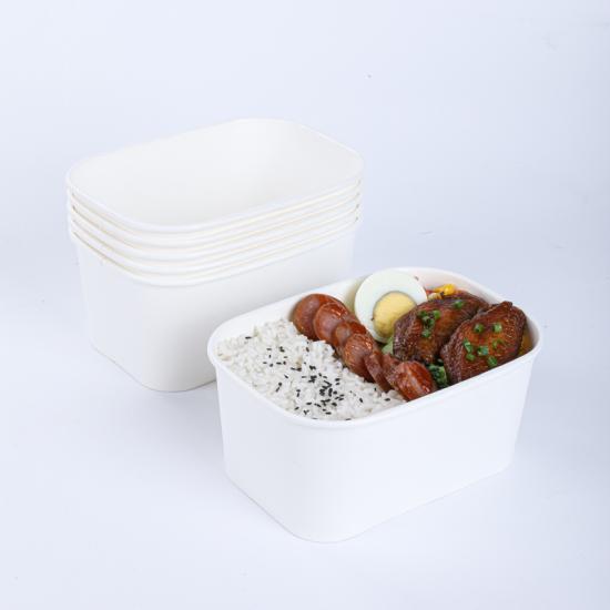 Rectangular paper bowl packaging