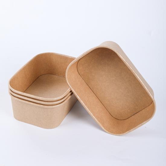 Rectangular paper bowls with CPLA lids