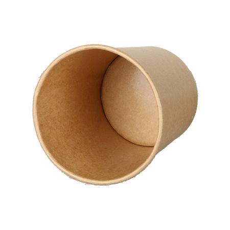 Disposable kraft paper soup cup with lid