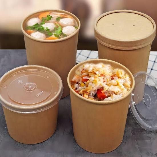 Disposable recyclable paper soup bowl