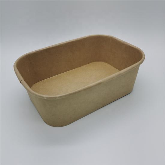 Eco-friendly rectangular paper salad bowl container
