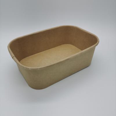 Disposable eco-friendly paper rectangular bowl