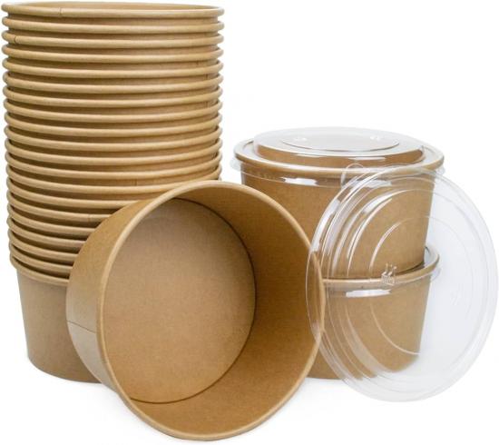Disposable eco-friendly Kraft paper salad bowl