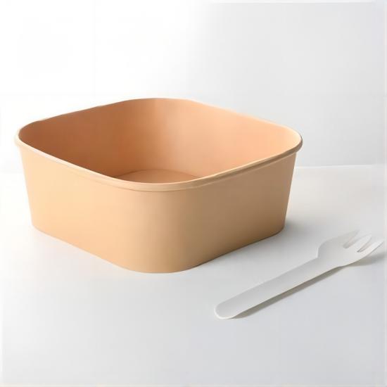 Disposable eco-friendly square salad paper bowl