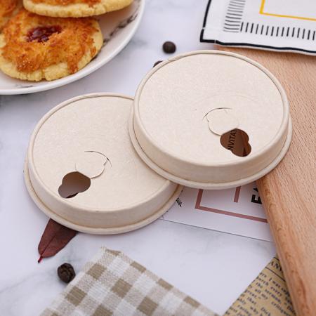 Disposable eco-friendly paper coffee cup lid