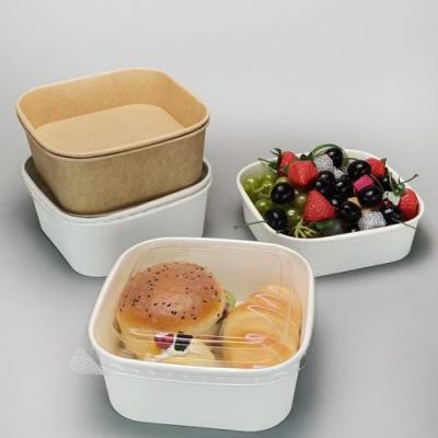 Conteneurs d'emballage de plats à emporter personnalisés, bols à salade carrés
    
