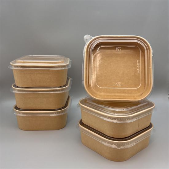 Disposable eco-friendly square paper bowl